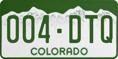 CO license plate 004DTQ