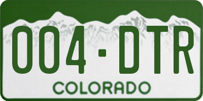 CO license plate 004DTR