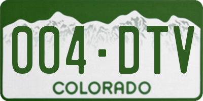 CO license plate 004DTV