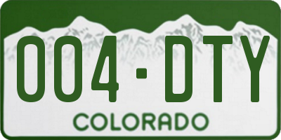 CO license plate 004DTY