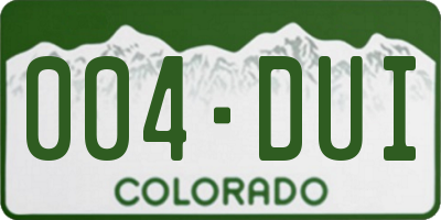 CO license plate 004DUI