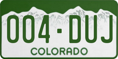 CO license plate 004DUJ