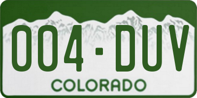 CO license plate 004DUV
