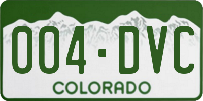 CO license plate 004DVC