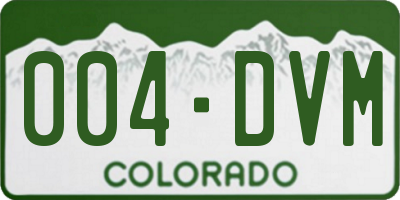 CO license plate 004DVM