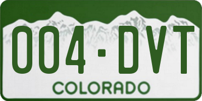 CO license plate 004DVT