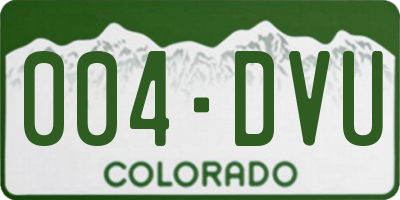 CO license plate 004DVU