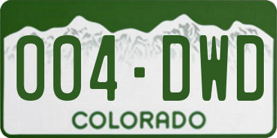 CO license plate 004DWD