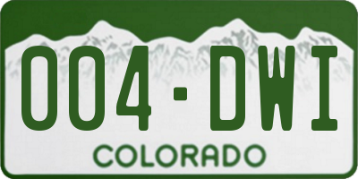 CO license plate 004DWI