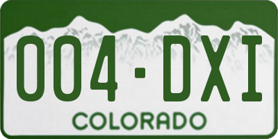 CO license plate 004DXI