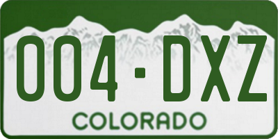 CO license plate 004DXZ