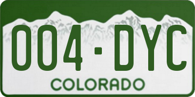 CO license plate 004DYC