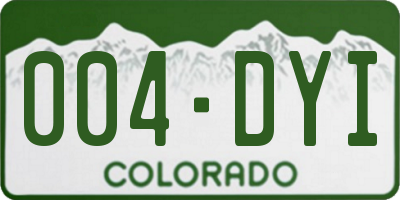 CO license plate 004DYI