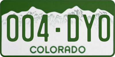 CO license plate 004DYO