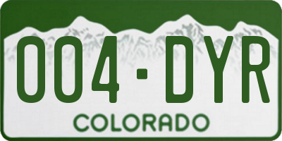 CO license plate 004DYR