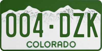 CO license plate 004DZK