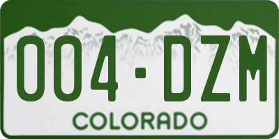 CO license plate 004DZM