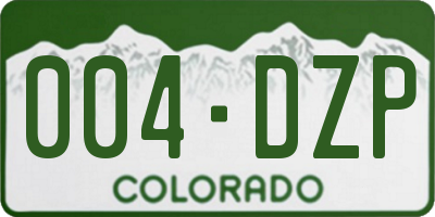 CO license plate 004DZP