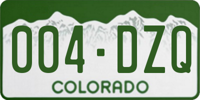 CO license plate 004DZQ