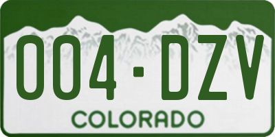 CO license plate 004DZV