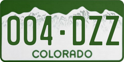CO license plate 004DZZ