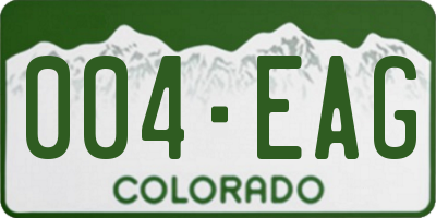 CO license plate 004EAG