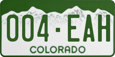 CO license plate 004EAH