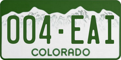 CO license plate 004EAI