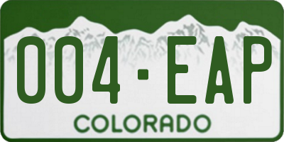 CO license plate 004EAP