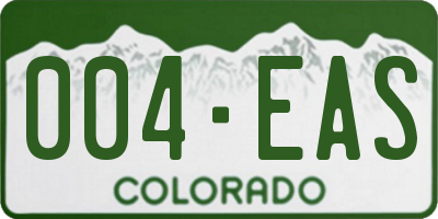 CO license plate 004EAS