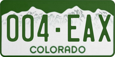 CO license plate 004EAX