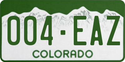 CO license plate 004EAZ