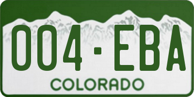 CO license plate 004EBA