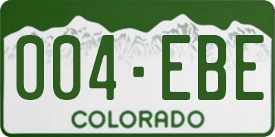 CO license plate 004EBE