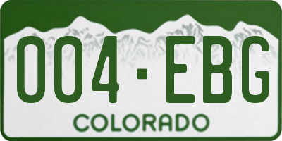 CO license plate 004EBG