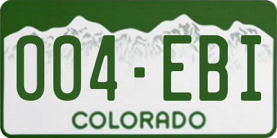 CO license plate 004EBI