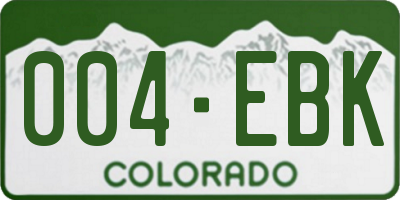 CO license plate 004EBK