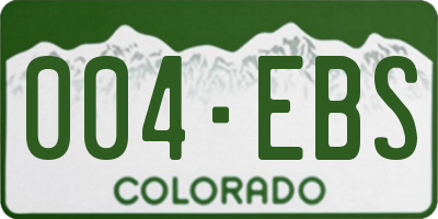 CO license plate 004EBS