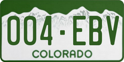 CO license plate 004EBV