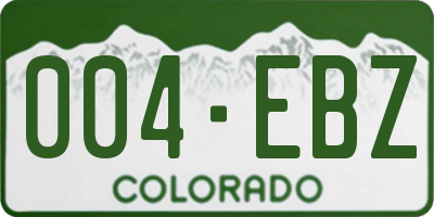 CO license plate 004EBZ