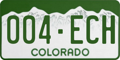 CO license plate 004ECH