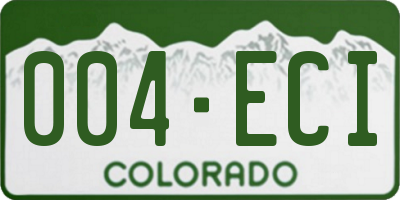 CO license plate 004ECI
