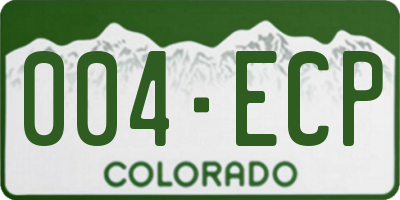 CO license plate 004ECP