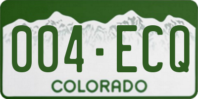 CO license plate 004ECQ