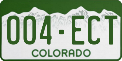 CO license plate 004ECT
