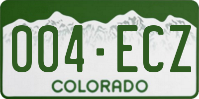 CO license plate 004ECZ
