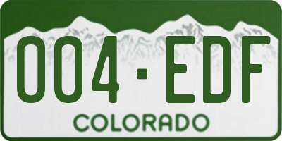 CO license plate 004EDF