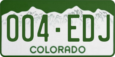 CO license plate 004EDJ