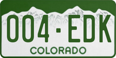 CO license plate 004EDK