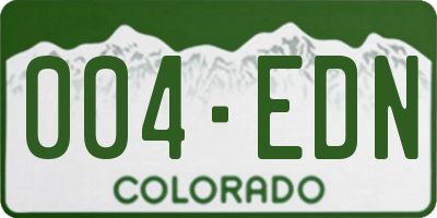 CO license plate 004EDN